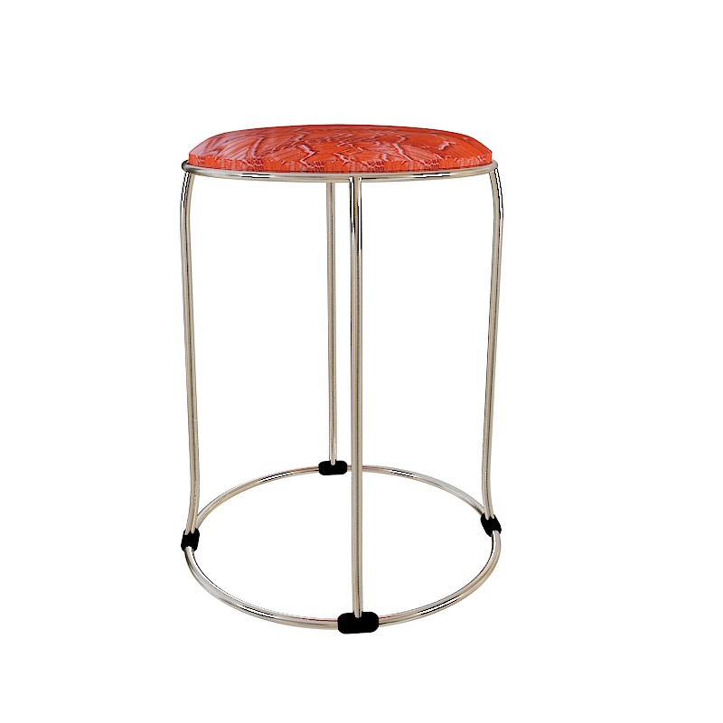 铁艺圆凳（红/黑鳄鱼皮色）