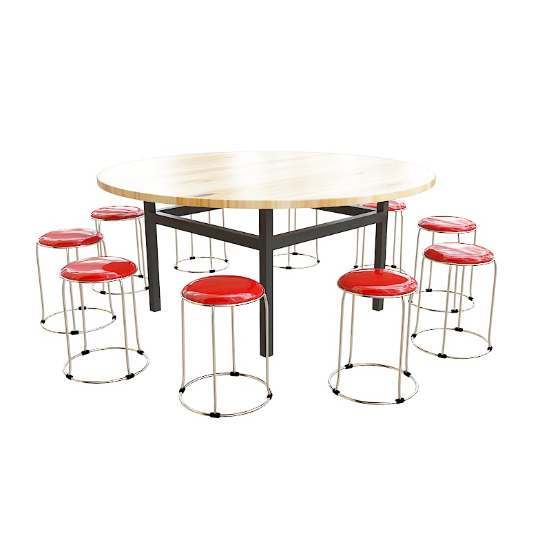 圆凳（红鳄鱼皮色）