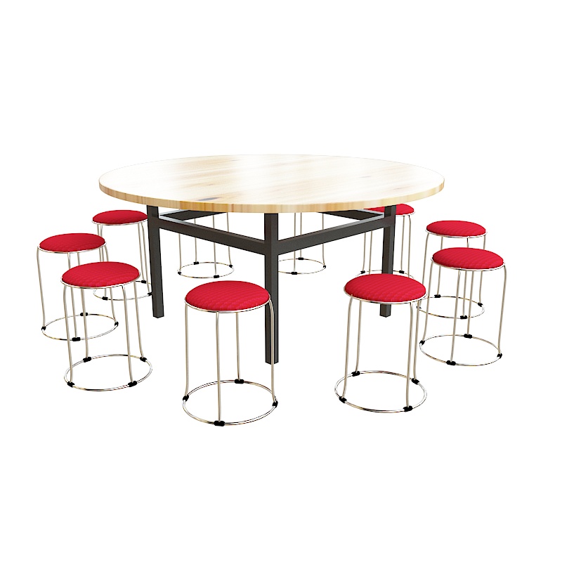 圆凳（红色绒布面）