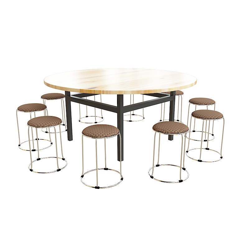 圆凳（黄绒色绒布面）